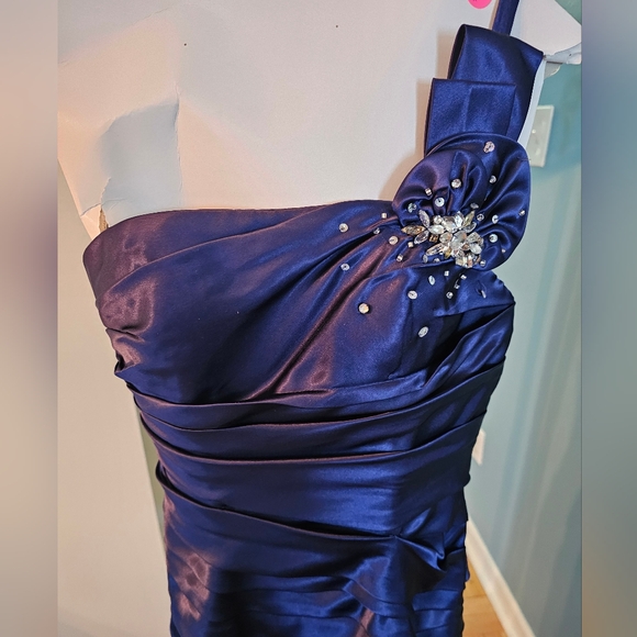 Navy blue Prom Dress size 8 - Picture 6 of 8